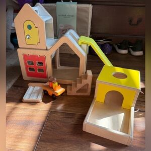 Lovevery Modular House Slide Car People Wooden Play Set and Wooden Ball Sorter